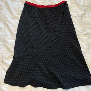 Short black striped skirt